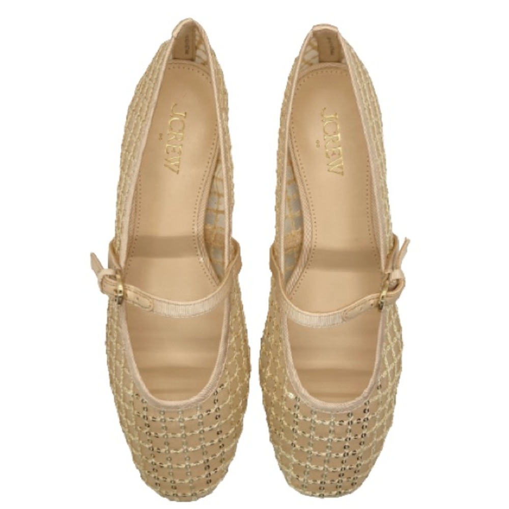 J. Crew Beige and Gold sequin Women's Flats 7 - Picture 4 of 8